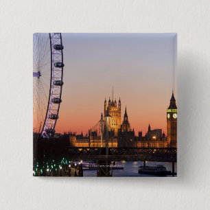Houses of the London Eye Vierkante Button 5,1 Cm
