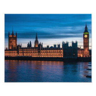 Houses Parliament & Big Ben, Londen, Engeland Foto Afdruk