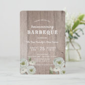 Housewarming Barbeque BBQ Party Hout Uitnodiging (Staand voorkant)