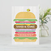 Housewarming BBQ Burger Stack New Home Invite Kaart (Staand voorkant)