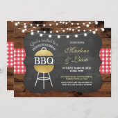Housewarming BBQ Gold Rustic New Home Uitnodiging (Voorkant / Achterkant)