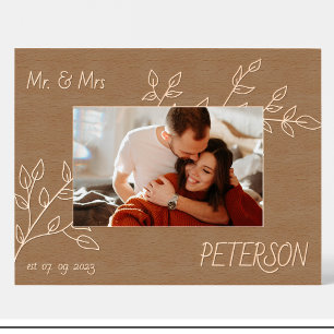 Housewarming Flowers Custom Wood Afbeelding Lijste Gegraveerde Lijstjes