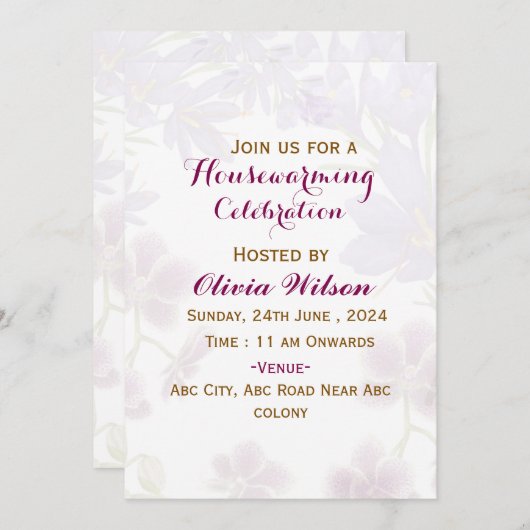 Housewarming Invitations  (Devant / Derrière)