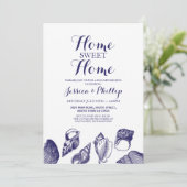 Housewarming New Home House Shells Ocean Beach Kaart (Staand voorkant)