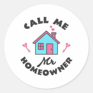 Housewarming party Bel me maar meneer Huiseigenaar Ronde Sticker