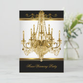 HouseWarming Party Chandelier Rich Gold Black Kaart (Staand voorkant)