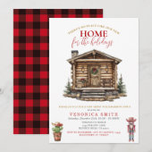 Housewarming Party Cozy Cabin Rustic Winter Kaart (Voorkant / Achterkant)