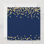 Housewarming Party Gold Glitter Confetti Navy Blue Kaart (Achterkant)