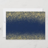 Housewarming Party Gold Glitter Dust Navy Blue Kaart (Achterkant)