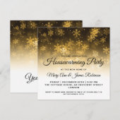 Housewarming Party Gold Holiday Sparkle Kaart (Voorkant / Achterkant)