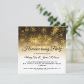 Housewarming Party Gold Holiday Sparkle Kaart (Staand voorkant)