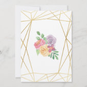 Housewarming Party Gold Lijst Summer Floral Invite Kaart (Achterkant)