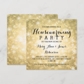 Housewarming Party Gold Winter Wonderland Kaart (Voorkant / Achterkant)