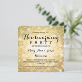 Housewarming Party Gold Winter Wonderland Kaart (Staand voorkant)