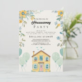 Housewarming Party Invitation Floral New Home Cele (Debout devant)
