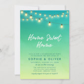 Housewarming Party Lights Waterverf Zee Glass Kaart (Voorkant)