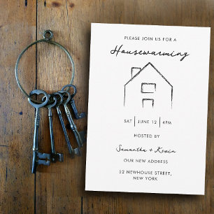 Housewarming Party Modern Minimalistisch Huis Kaart
