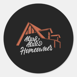 Housewarming party Mr & Mrs Homeowner Ronde Sticker