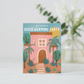 HOUSEWARMING PARTY Nodig Nieuw Thuisadres Postcar Briefkaart (Staand voorkant)