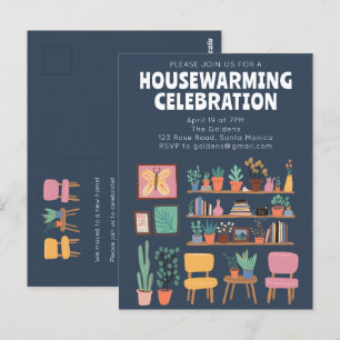 Housewarming Party Nodig Schattigee woonkamer plan Briefkaart