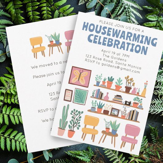 Housewarming Party Nodig Schattigee woonkamer plan Kaart