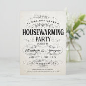 Housewarming Party nodigt  Scrollwork uit Kaart (Staand voorkant)