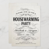Housewarming Party nodigt  Scrollwork uit Kaart (Voorkant / Achterkant)