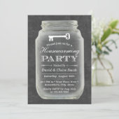 Housewarming Party Rustic Mason Jar Chalkboard Kaart (Staand voorkant)