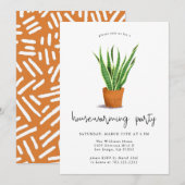 Housewarming Party Snake Plant Uitnodiging (Voorkant / Achterkant)