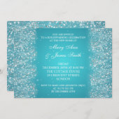 Housewarming Party Sparking Glitter Turquoise Kaart (Voorkant / Achterkant)