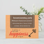 Housewarming party typografie kaart (Staand voorkant)