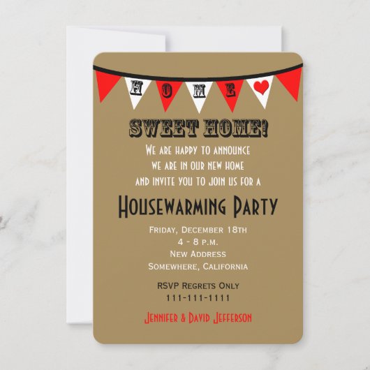 Housewarming Party Uitnodiging Bunting (Voorkant)