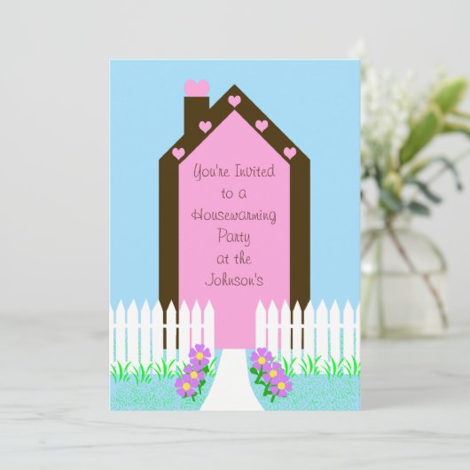 Housewarming Party Uitnodiging Huis Uitnodigen (Staand voorkant)