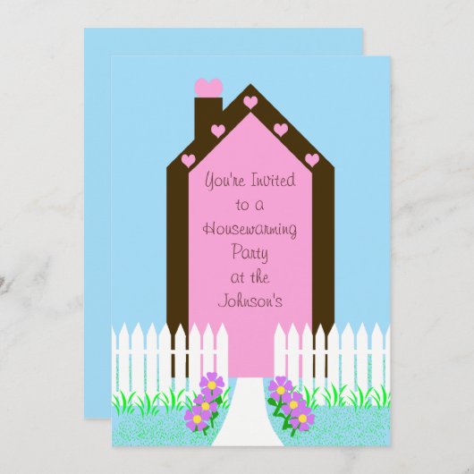 Housewarming Party Uitnodiging Huis Uitnodigen (Voorkant / Achterkant)