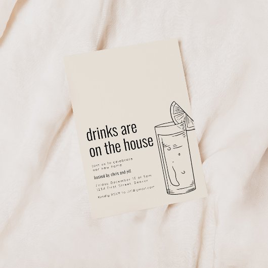 Housewarming Party Uitnodiging met Cocktail