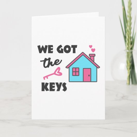 Housewarming party We hebben Keys Kaart (Voorkant)
