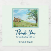 Housewarming Poppy Field Landscape Waterverf Sparkling Wijnetiket (Enkel label)