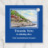 Housewarming Summer in Runswick Bay England Bedankjes Labels (Achterkant)