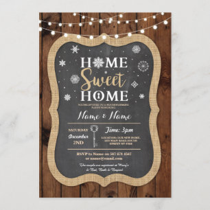 Housewarming Sweet Home Kerst Winter Uitnodigen Kaart