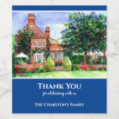 Housewarming The Manor House York England Garden Wijn Etiket (Enkel label)