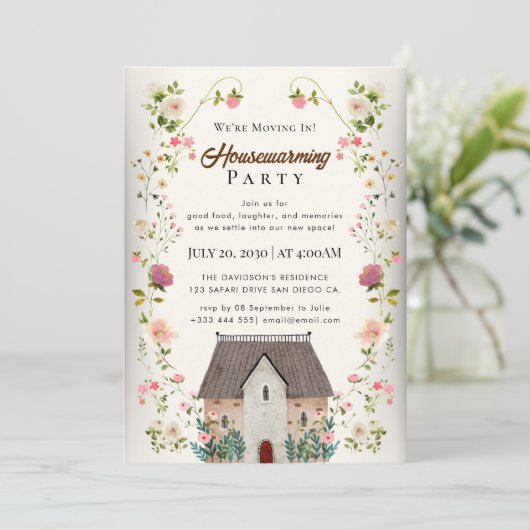 housewarming-uitnodiging kaart (Staand voorkant)