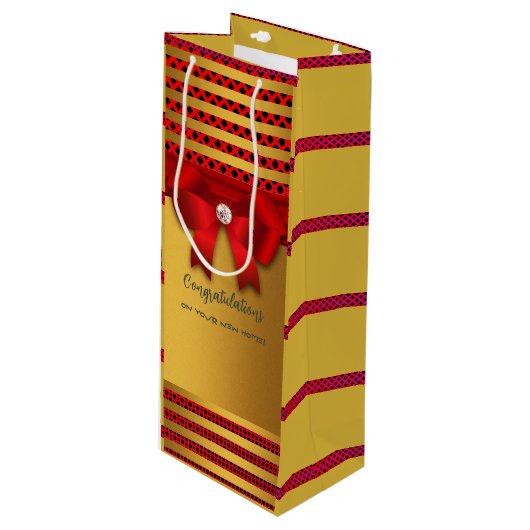 Housewarmingfeest & Meer- Wijn Cadeautas (Voorkant Gekanteld)