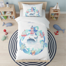 Coloré Moderne Océan Nautique Animaux Décor Enfant
