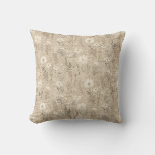 Housse de couette et oreillers floraux neutres élé