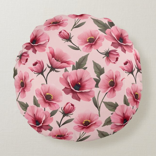 Housse de couette et parure de coussin florale ros (Devant)