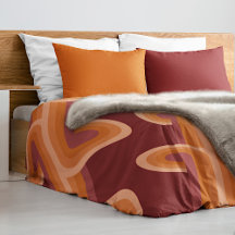 Maroon foncé orange Cercles rétro rouge Motif d'ar