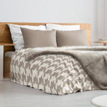 Motif classique neutre ivoire Taupe Houndstooth