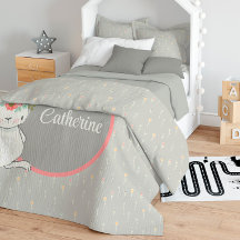Motif de fleurs avec petit lapin et nom
