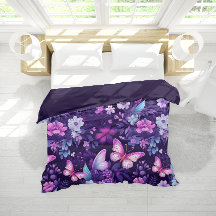 Motif de papillon floral violet Lavande