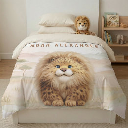 Housse De Couette Safari Mignon Zuberi Le Léopard Doux Nom Enfants